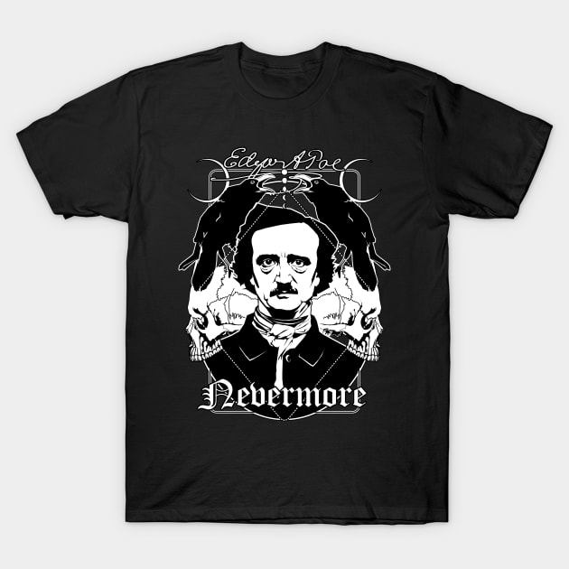 Edgar Allan Poe: Nevermore T-Shirt by Von Kowen